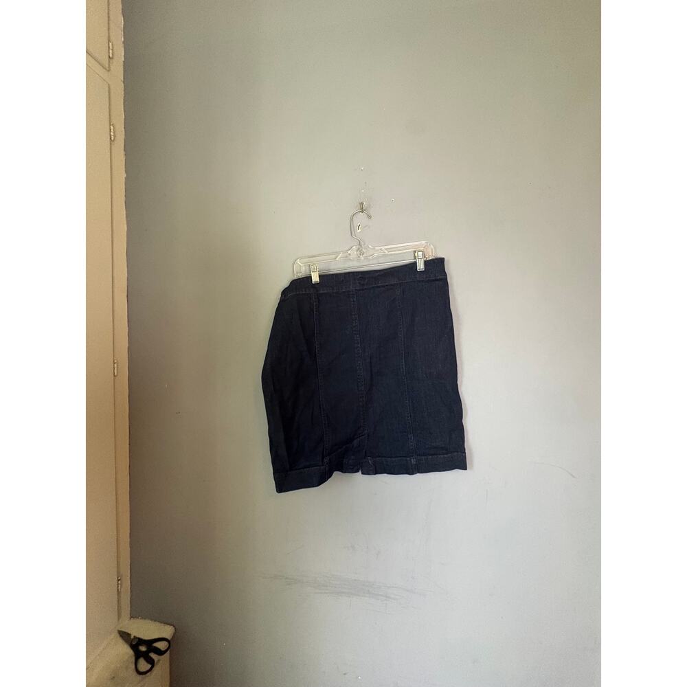 Eileen Fisher Dark Wash Denim Skirt Womens Size L Read